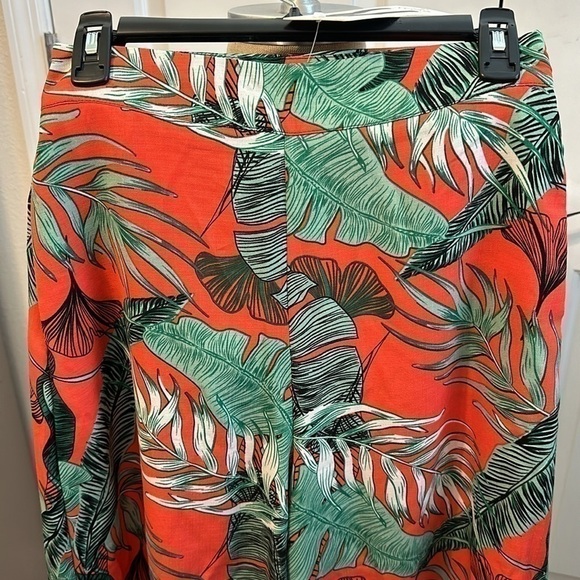 EDY’S PALM PRINT WIDE LEG PANTS SZ L CRUISE BEACH SUMMER EVERYDAY DATE NIGHT - Picture 3 of 6